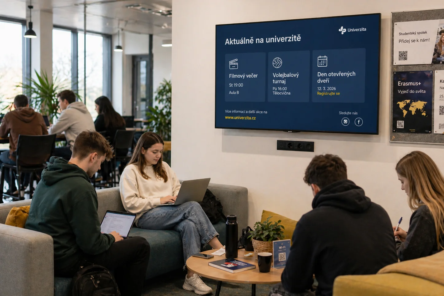Prostor pro prezentaci školních aktivit a nábor studentů